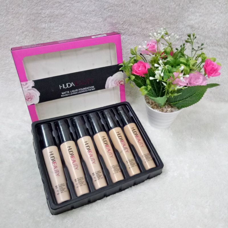 Pack of 6 Huda Beauty Matte Liquid Foundations Set
